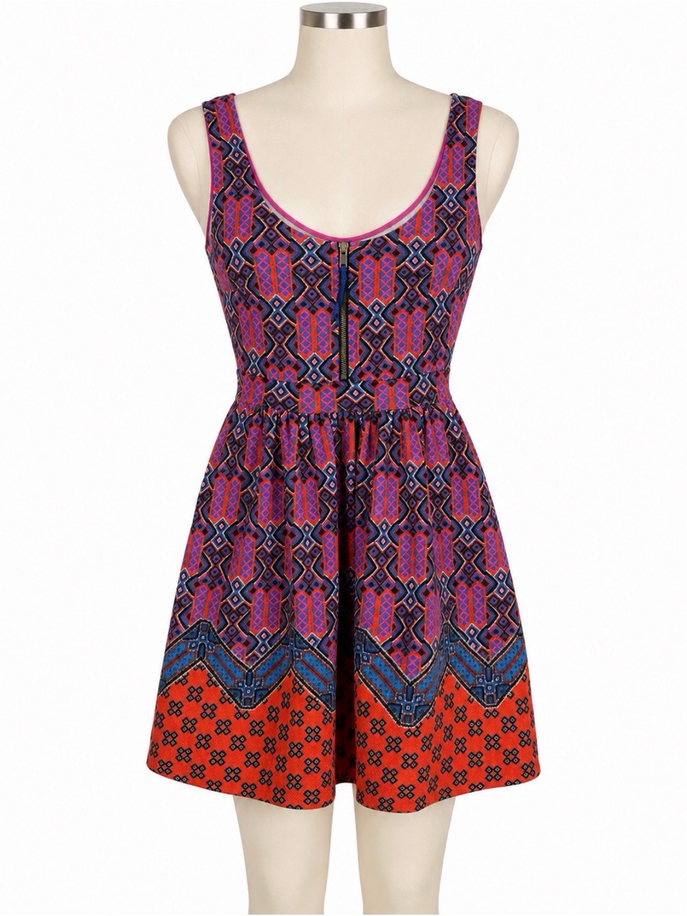 Maeve Anthropologie 4P Petite Geometric Fit & Flare Dress